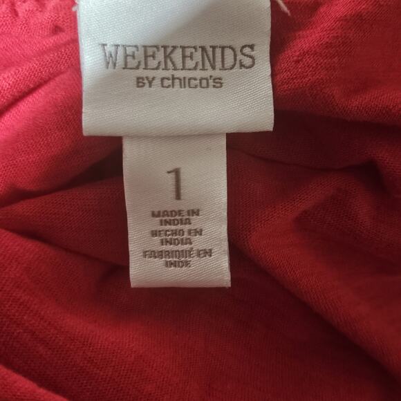 Chicos Red Casual Top Size Medium - Picture 3 of 3
